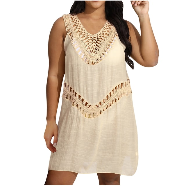 Birdeem Robes pour Femmes Robe Surdimensionnée Ajourée Col Rond Ceinture Manches Courtes Grande Jupe Couleur Unie