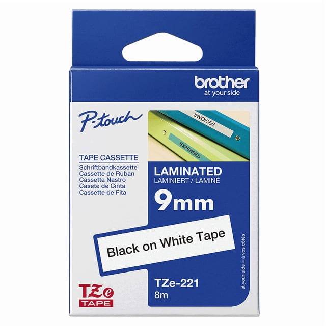 BROTHER CINTA NEGRO/BLANCO 9MM PT1400 TZE221