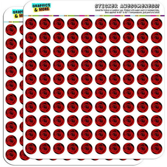 Red Rose 200 1/2" (0.5") Planner Calendar Scrapbooking Crafting Stickers