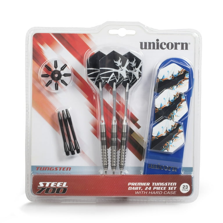 Unicorn Steel 700 24-Piece Dart Set Includes Hard Case for