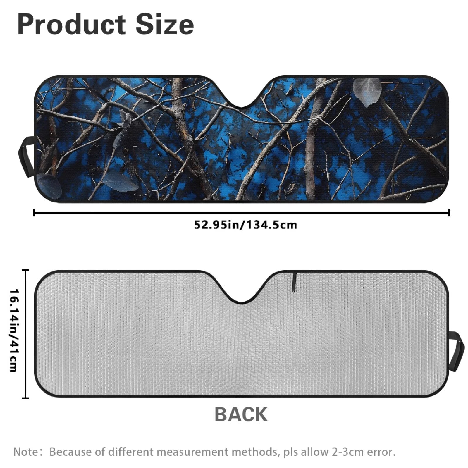 HUIACONG Blue Camo Sunshade Sun Shade Windshield Heat Shield Sun Visor Mat Compatible with Jeep Wrangler Rubicon Sahara TJ JK JKU 2 Door & 4 Door
