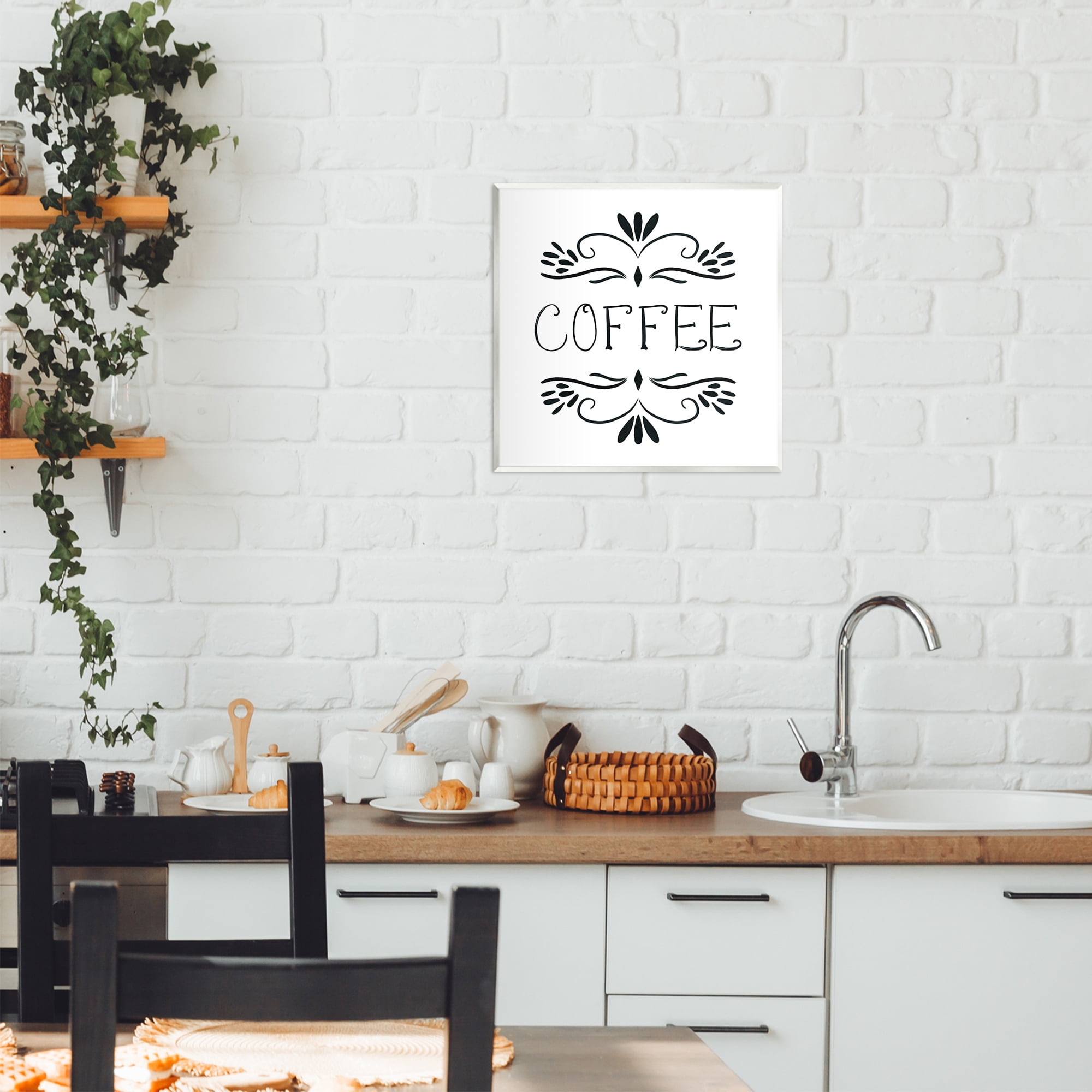 Stupell Industries Coffee with Floral Emblems Wall Plaque Art, design by Lucille Price