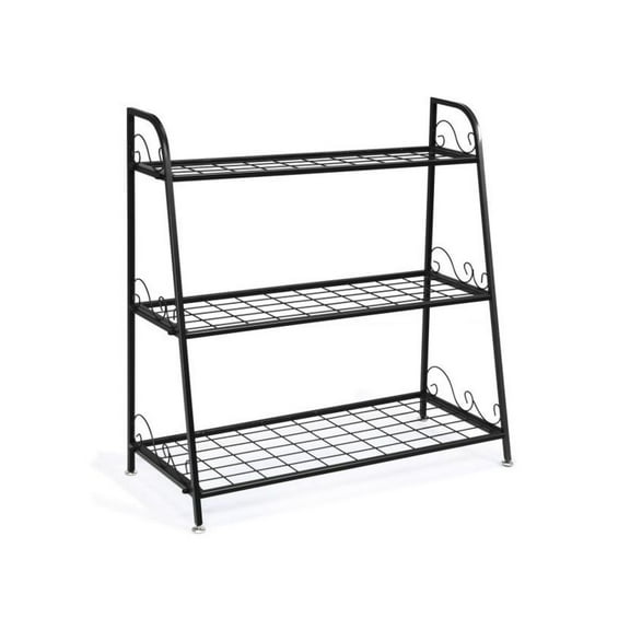 3-Tier Metal Plant Stand, Indoor Outdoor Shelf for Plants, Flowers, Shoes - Space Saving Display Rack