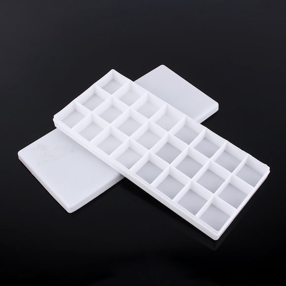 Paleta de mezclaPlástico blanco 24 compartimentos Rejillas Bandeja de pintura Bandeja de pintura Rendimiento sólido Jadeshay A