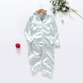 thumbnail image 4 of WTXUE Satin Family Matching Christmas Pajamas Set Soft Button Loungewear 2 Piece Sleepwear Home Wear Set Comfortable Nightwear Set for Couples or Family White 9M, 4 of 4