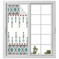 thumbnail image 2 of Teal Black Boho Window Privacy Film, Vintage Ethnic Tribe Abstract Art Retro Static Cling UV Sun Blocking Tint Film Heat Control Windows Films for Bedroom Bathroom, Window Stickers 23.6"x59", 2 of 8