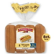 Pepperidge Farm Butter Hot Dog Buns, Top Sliced, 8-Pack Bag