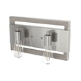 thumbnail image 2 of Hunter - Woodburn 2-light Brushed Nickel, Medium Size Vanity Light, Dimmable, for Bedrooms, Kitchens, Dining, Living Rooms - 19861, 2 of 6
