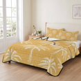thumbnail image 2 of Quilts Full Size Bedding Set, Yellow Orange Palm Tree Lightweight Quilted Comforter, Summer Botanical Tropical Tree Soft Reversible Bedspread Coverlet with Pillow Covers for All Season, 78" x 90", 2 of 9