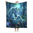 thumbnail image 2 of Unicorn Blanket for Girls Unicorn Throw Blanket Unicorn Gifts and Decor White Horse Blanket for Girls Women Men Boys Soft Warm Cozy Fleece Blanket for Couch Sofa \u200bBed 50"x40", 2 of 6