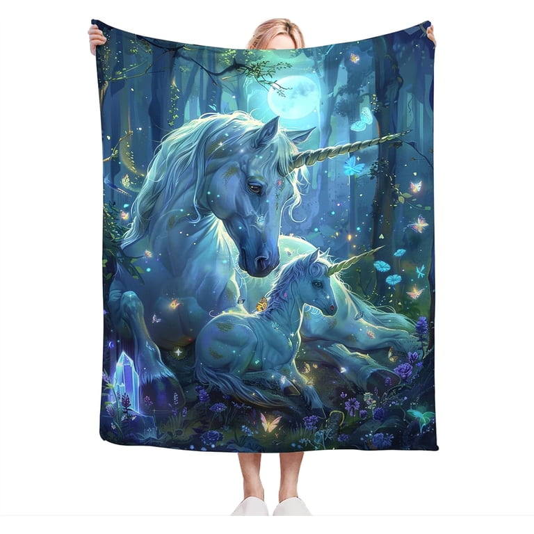 Homemissing Paarse Luipaard Eenhoorn Pluche Sherpa Deken Single 127x152