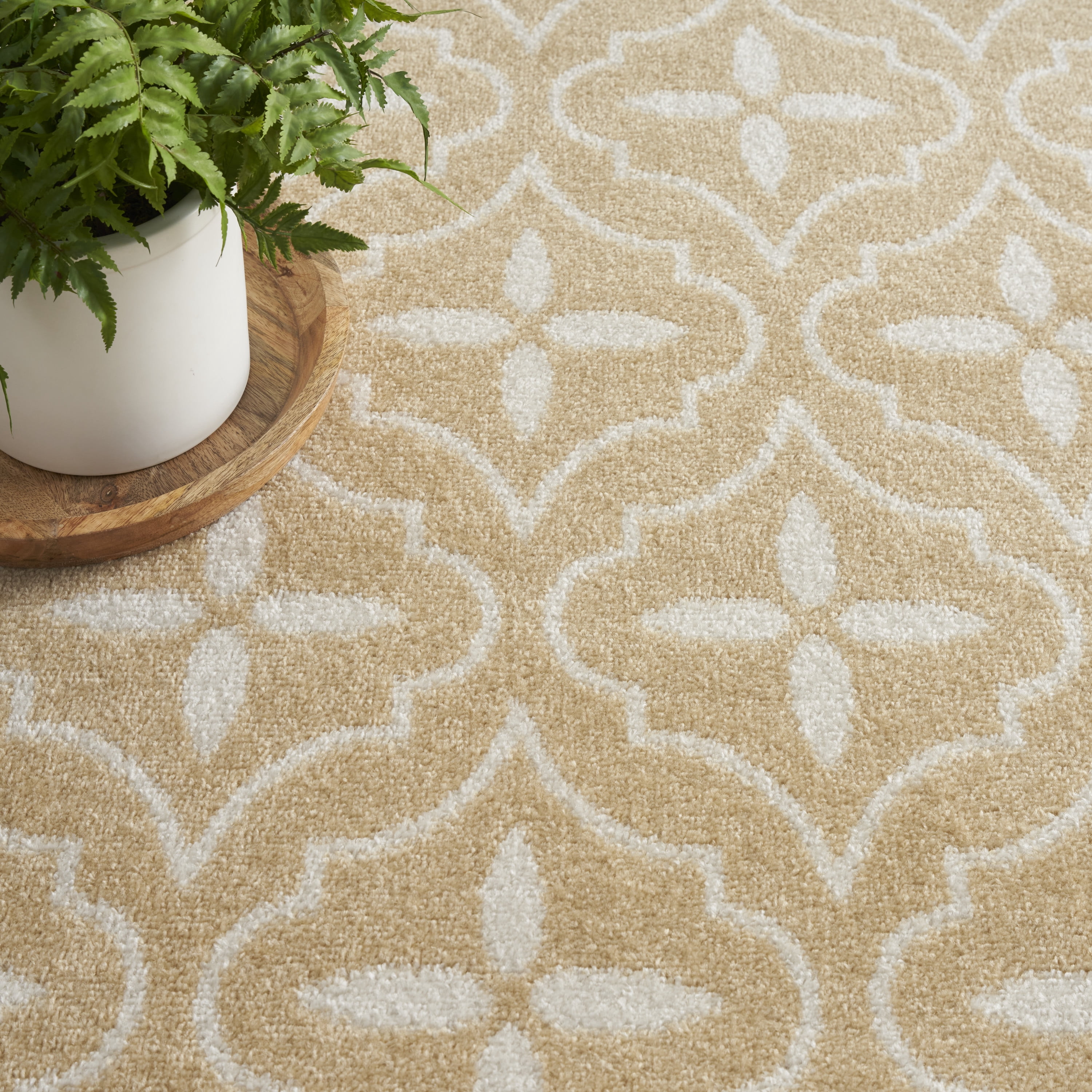 Nourison Essentials Outdoor Beige Ivory 6' x 9' Area Rug (6x9)