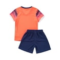 thumbnail image 5 of Haitryli Kids Boys Girls 2 Piece Basketball Football Jersey Athletic T-Shirts Tops with Sweat Shorts Orange 3XS, 5 of 7