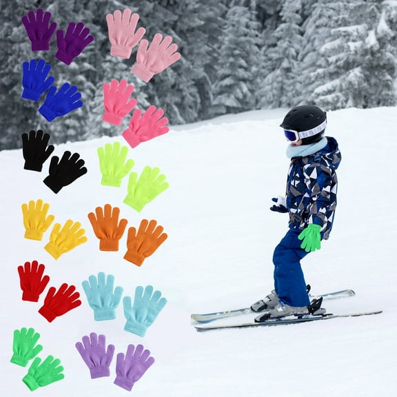 Nsxcdh Kids Winter Gloves Knitted Split Finger Warm,Soft Acrylic Cozy Fit,One Size,for School Outdoor Play and Daily Wear,gloves winter gloves for Girls and Boys