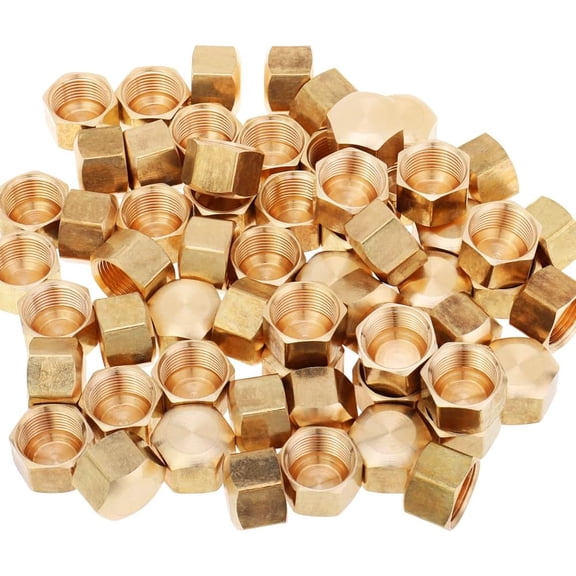 LTWFITTING 3/8" Brass Compression Cap Stop Valve Cap,Brass Compression Fitting(pack of 60)