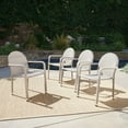 thumbnail image 2 of GDF Studio Sabina Outdoor Wicker Stacking Dining Chairs, Set of 4, Chateau Gray, 2 of 5