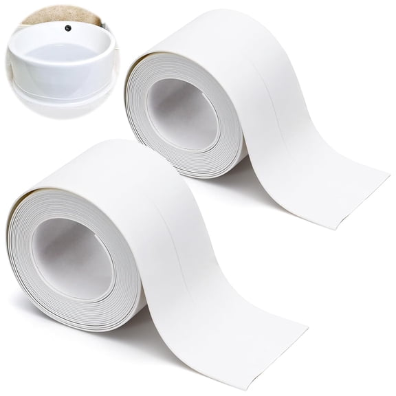 Caulk Tape Waterproof Self Adhesive 2 Rolls – Widened Sealing Caulking Tape for Toilet Base, Bathroom, Shower, Bathtub – White, Stronger Adhesion