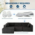 thumbnail image 4 of 105.5" Cloud Sectional Couch with 5 Pillows, L Shaped Couches Boneless Sofa for Living Room, Corduroy Fabric Deep Seat Comfy Couch, No Assembly Required, 72h to Restore, 4 of 7