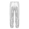 thumbnail image 6 of Aislor Girls Jazz Dance Outfit Mock Neck Short Sleeve Sequins Metallic Back Invisible Zipper Crop Top with Pants Silver 16, 6 of 7