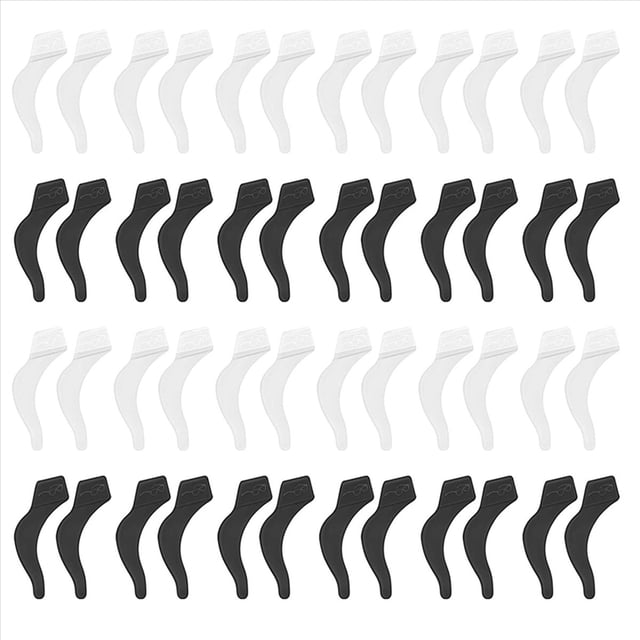 24 Pares Agarraderas para Anteojos, Soporte Antideslizante de Anteojos, Gancho de Silicona de Anteojos, Retenedor de de Puntas de Patillas para Anteojos