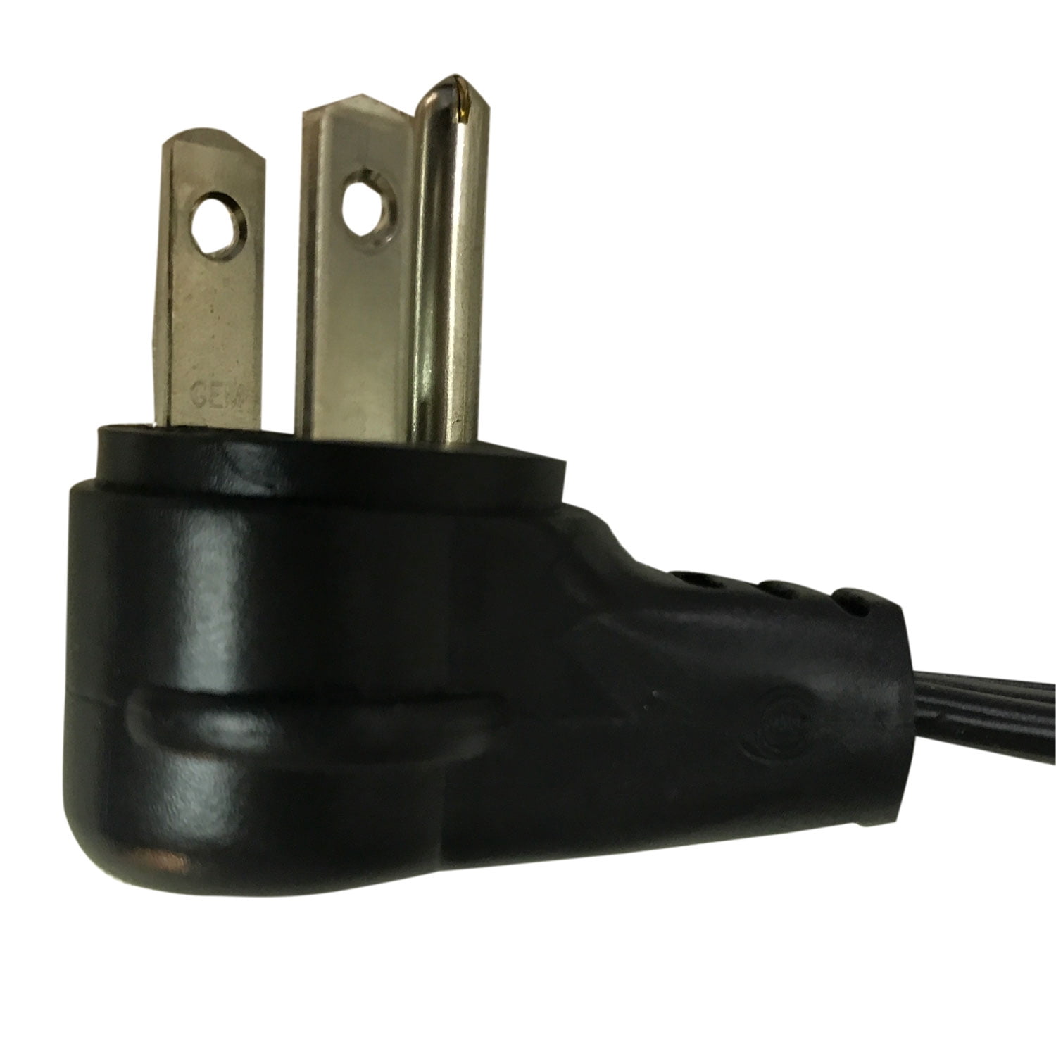 Royal Designs, Inc. Flat Plug Extension Cord for Indoor & Outdoor, 8 ft long, Black, 6 Outlet Prong Grounded Wire UL Listed, Set of 2