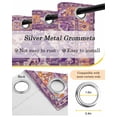 thumbnail image 6 of Purple Orange Boho Blackout Curtains 72 Inches Long for Bedroom, Ethnic Geometric Middle Century Art Thermal Insulated Room Darkening Black Out Window Curtain Panels Grommet Drapes for Living Room, 6 of 8