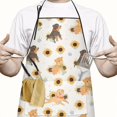 thumbnail image 2 of Dogs with Sunflowers Apron-Garden Aprons for Women with Pockets-Cotton Linen Waterproof Kitchen Cooking Gardening Aprons Adjustable for Kitchen,Cooking,BBQ and Salon 33x27 Inch, 2 of 3