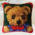 thumbnail image 2 of Latch Hook s for DIY Throw Rug Carpet Bowtie Bear with Pattern Printed 16X16 ZD517, 2 of 9