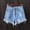 X-332Light Blue, variant on Women's Summer Denim Shorts With Pocket Solid Color High Waist Ripped Frayed Raw Hem Buttons Wide Leg Shorts For Outdoor Activities,Black,M