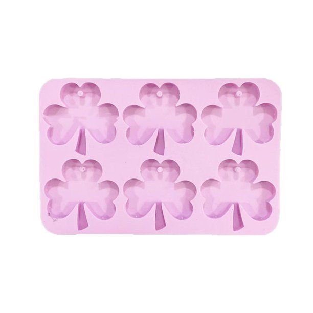 Molde de silicona en forma de trébol, manualidades Diy, pendientes, etiqueta colgante, fabricación de llaveros