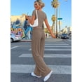 thumbnail image 6 of MLDRA Women’s 2-Piece Lounge Set Workout Set Crop Top & Wide Leg Pants Vacation Travel Outfit Sweatsuits Sets Khaki XL, 6 of 8