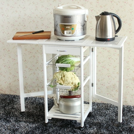 Ktaxon Folding Rolling Kitchen Island Cart Trolley Portable Basket Ktaxon Folding Rolling Kitchen Island Cart Trolley Portable Basket Shelf Storage Table