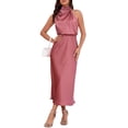 thumbnail image 1 of Vestido LUNAMODA 2025 de satén de verano elegante y formal para mujer, 1 of 5
