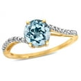 thumbnail image 2 of Star K � Round 7mm Simulated Aquamarine Bypass engagement promise solitaire ring, 2 of 7