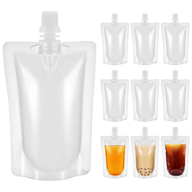50 bolsas transparentes para bebidas, ideales para llevar.