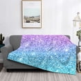 thumbnail image 2 of Uemuo Multicolor Glitter Printed Throw Blanket for Couch, Fluffy Fuzzy Blankets for Bed, Sofa, Cozy Flannel Faux Fur Blanket-50"x40", 2 of 6