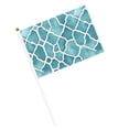 thumbnail image 3 of Handheld Flag Double-Sided Hand Waving Flag 8.2×5.5in Used For Team Activities Or Decoration In Decorative Places Turquoise Moroccan Trellis Hand-Drawn Sketch_62922_1 Six Piece, 3 of 8