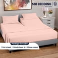 thumbnail image 3 of SGI Bedding 28" California King Split Top Flex Head sheet 100% Egyptian Cotton Sheet Set - 600 Thread Count Flex Top Sheet for Adjustable Bed 4 Piece Sheet Set 15" Deep for Sleep Number bed - Peach, 3 of 7