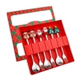 thumbnail image 3 of Juego de 6 cucharas y tenedores navideños Macarena rojo 6B, 3 of 8