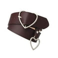 thumbnail image 1 of pitrice Coeur Forme Femmes Ceintures Cuir Ceinture Jeans Pantalons Robe Ceintures Café, 1 of 9