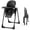Black, variant on AILEEKISS Foldable High Chair for Baby, Toddler Eating Chair with Detachable Double Trays, Green