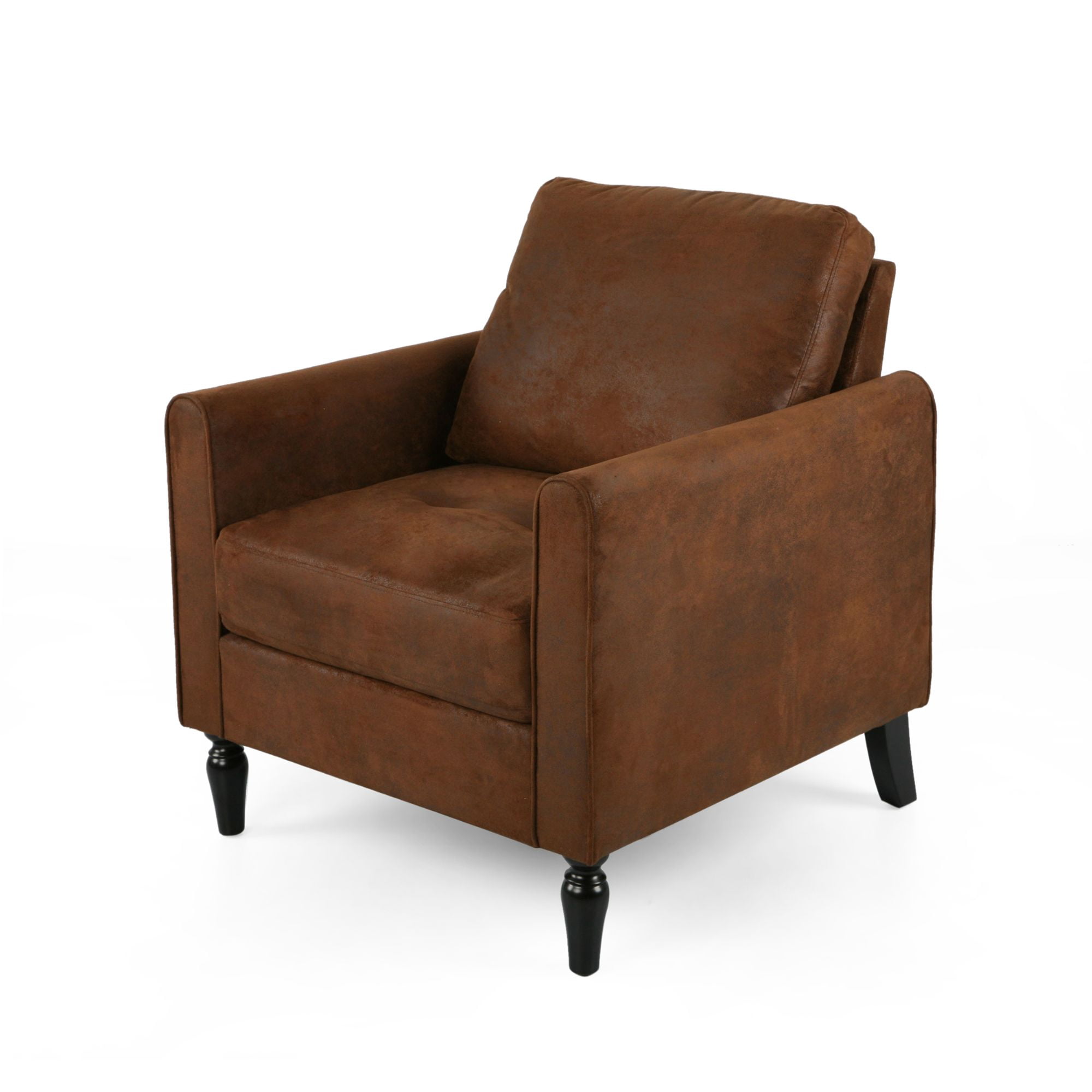 Noble House Cacey Contemporary Solid Club Chair, Brown and Black