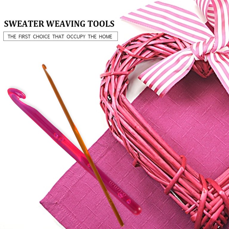 9pcs Assorted Single-head Plastic Crochet Hooks Knitting Needles