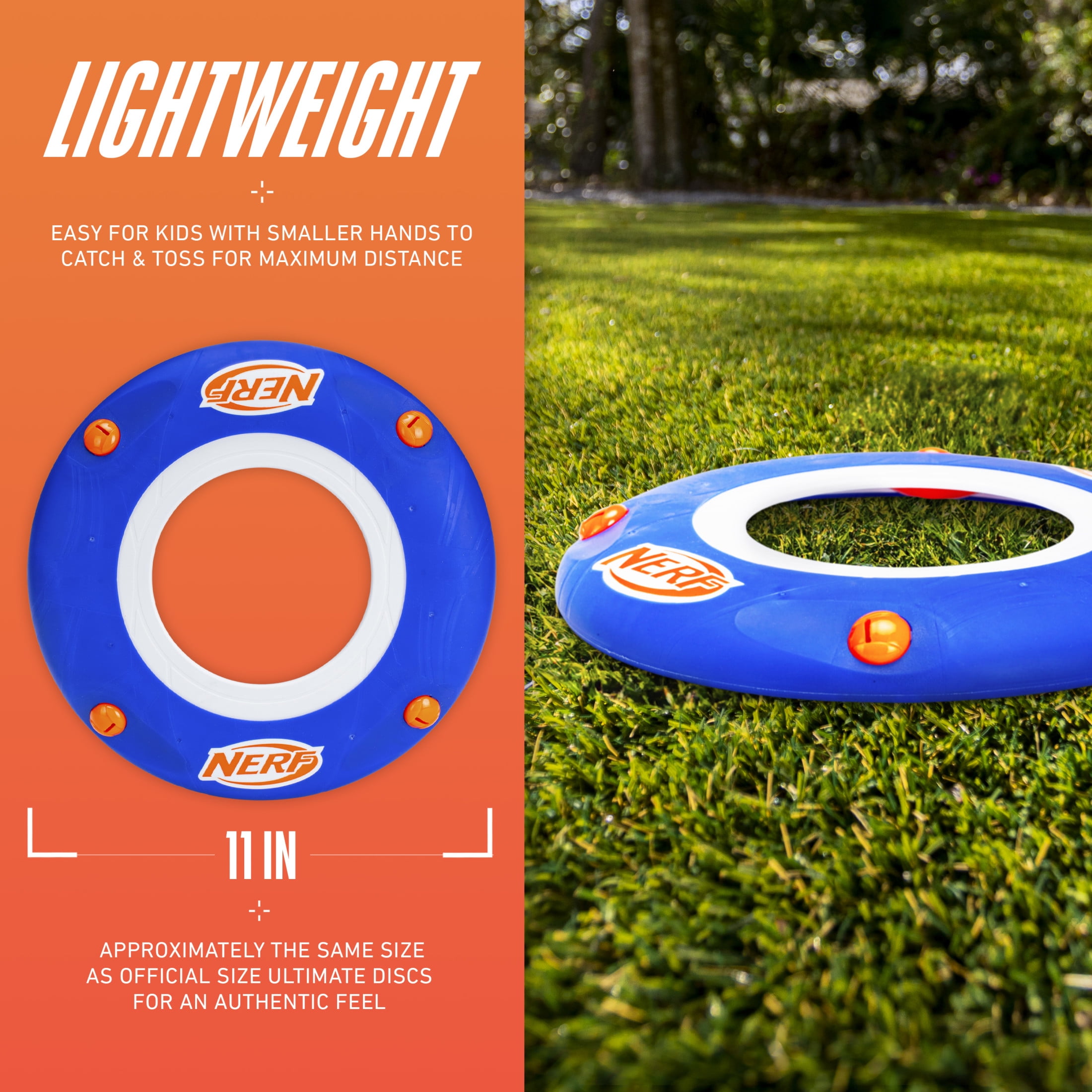 NERF Kids Soft Flying Disc - Sonic Slinger Indoor + Outdoor Flying Disc Toy for Kids - 11" Inch Tossing Disc - Super Lightweight NERF Disc for Indoor + Outdoor Use - Howls When Thrown