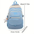 thumbnail image 4 of 1pc New Junior High High School Students, Large Capacity Multi-layer Design Portable Backpack, Wide Shoulder Straps Simple Backpack, Fashion Contrast Color Bag, 4 of 5