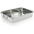 thumbnail image 6 of Imperial Home 17” Rectangular Roasting Pan with Rack Stainless Steel Baking Pan, 6 of 7