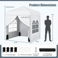 thumbnail image 2 of Costway 6.5 x 6.5 FT Pop up Canopy Tent with 4 Sidewalls, Wheeled Bag, 4 Sandbags, 8 Stakes White, 2 of 10