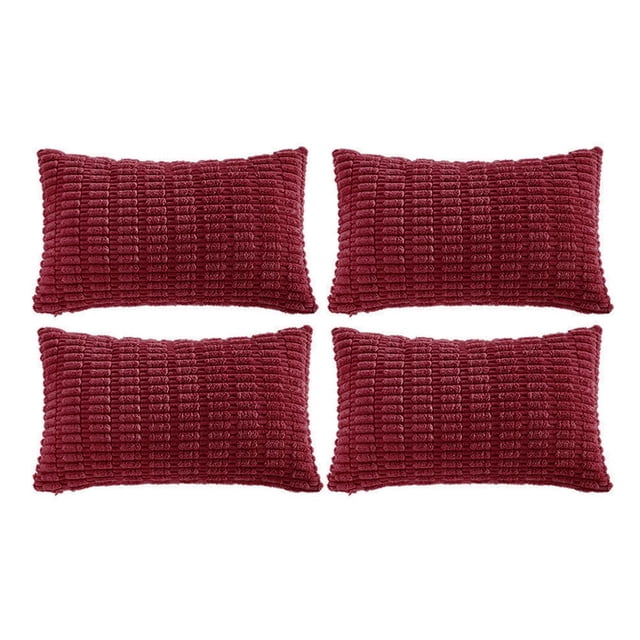 Fundas Decorativas para Cojines Fancy Homi Burdeos 35x60 cm Paquete de 4