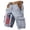 Gray, variant on America 250 Years Text Cargo Shorts with Star-Spangled Banner Graphic and Brown Woven Belt, Durable Cotton Blend for Outdoor Work Sky Blue XXL