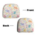 thumbnail image 4 of Goofa Flower Color Rabbit Pattern 2 PCS Car Headrest Cover, Headrest Protector,Universal Interior Car Accessories, 4 of 6